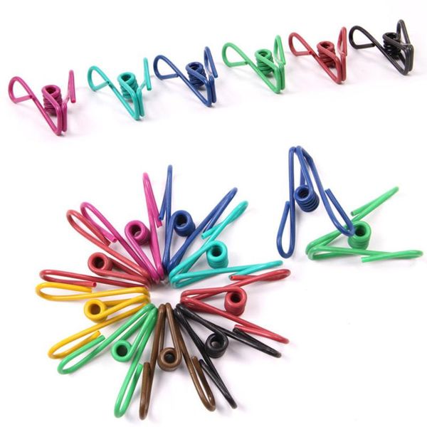 

hangers & racks 10 pcs colorful hanging clothespin clamped windproof rustproof socks drying folder clothes rack beach towel clips (random co