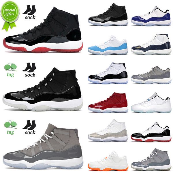 

arrival original basketball shoes 11 11s low mens women bred space jam cool grey gamma blue cap and gown metallic silver
