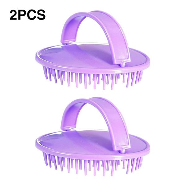 

hair brushes 2pcs home multifunctional soft dandruff remover scalp brush spa pp shampoo massager portable washing mini ergonomic handle, Silver