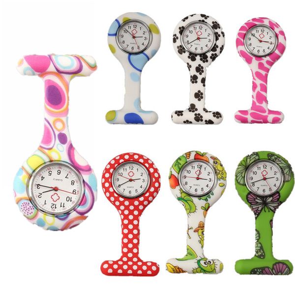 Новые часы для медсестер, портативные арабские цифры, круглый циферблат, силиконовая брошь, брелок, карманные красочные часы, электрические часы, модные часы