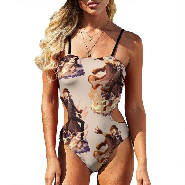 

one-piece suits bungou stray dogs swimsuit strap young swimwear print fitness 1 piece bathing suit