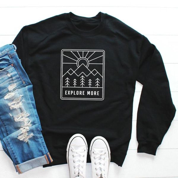 

women's hoodies & sweatshirts explore more funny graphic women clothing sweashirts casual long sleeve aesthetic girls shirt round neck, Black