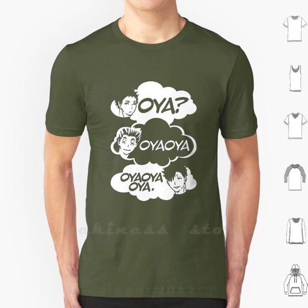 

men's t-shirts haikyuu oya  oyaoya t shirt 6xl cotton big size haikyu high volleyball karasuno team hinata kageyama, White;black