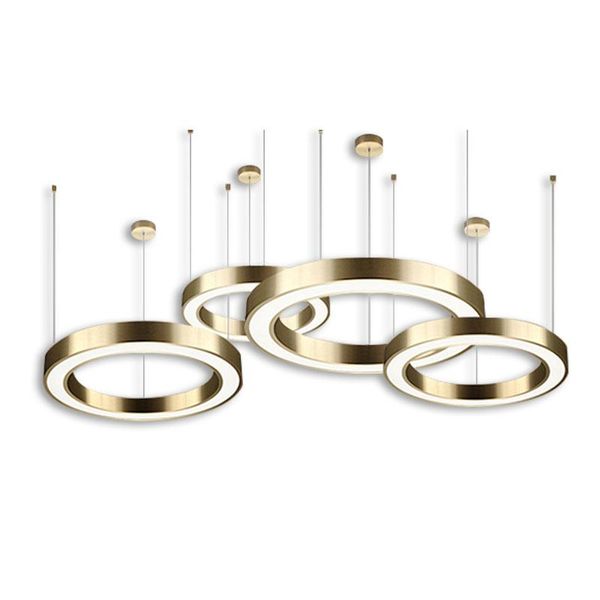 

pendant lamps modern led chandelier indoor circle rings lighting gold color living dining room lamp chandeliers ceiling home lights