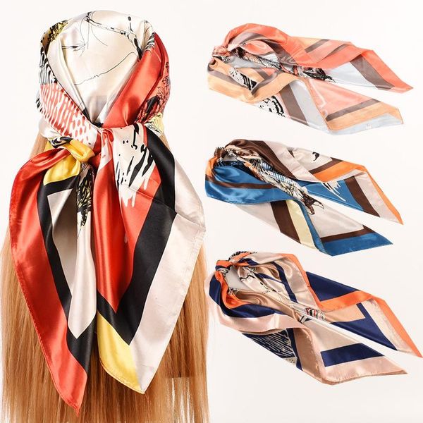 

scarves 90cm horse pattern printed ladies elegant scarf square., Blue;gray