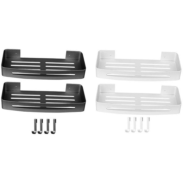

hooks & rails shower caddy basket shelf, wall mountedwith 4hooks,storage rack 2pack