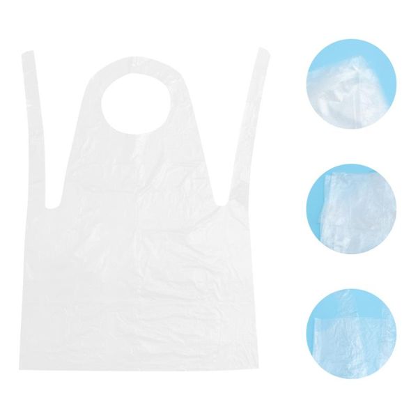 

aprons 50 pcs disposable waterproof oil proof pe apron for cooking painting