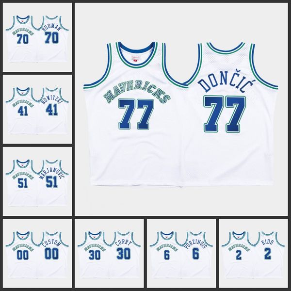 

dallas's mavericks's men jersey luka doncic dirk nowitzki kristaps porzingis jason kidd seth curry dennis rodman custom retro, Black