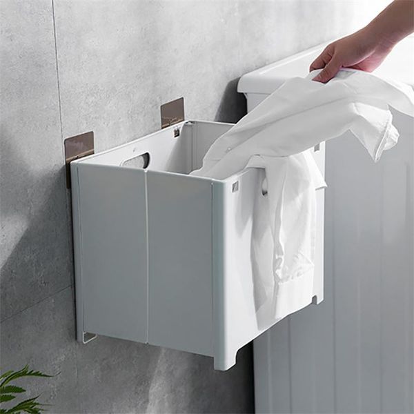 

foldable laundry basket punch-baby bathroom plastic household storage bin car trash can portable drive organizer & organization