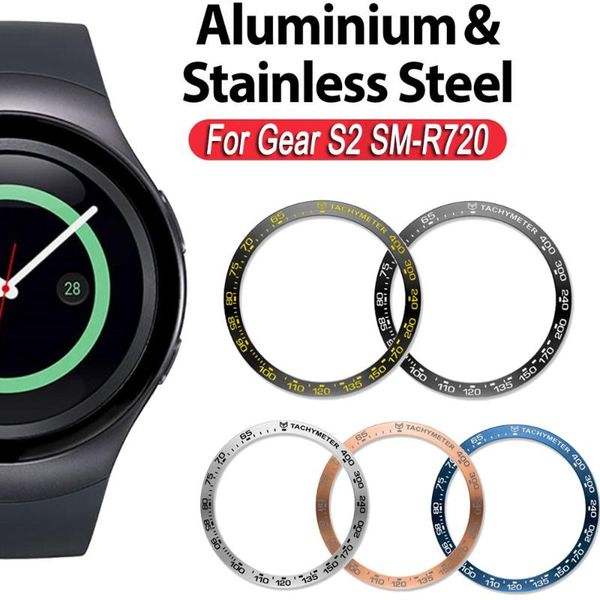 

watch bands for samsung gear s2 sm-r720 bezel ring styling case adhesive cover anti scratch protection ringke #b, Black;brown