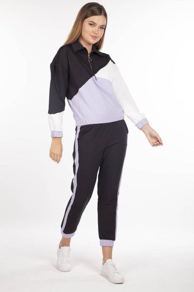 

women's two piece pants wheel geometric-piece kit, White