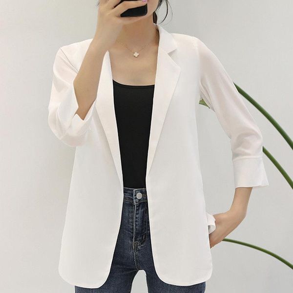 

small suit jacket women's thin summer drape loose net red casual design white, White;black