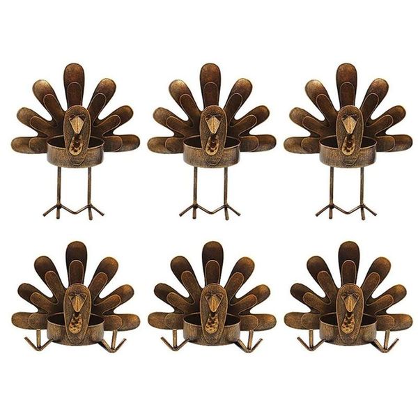 

candle holders 6pc retro metal turkey candlestick thanksgiving deskdecoration tea light holder festival party decor