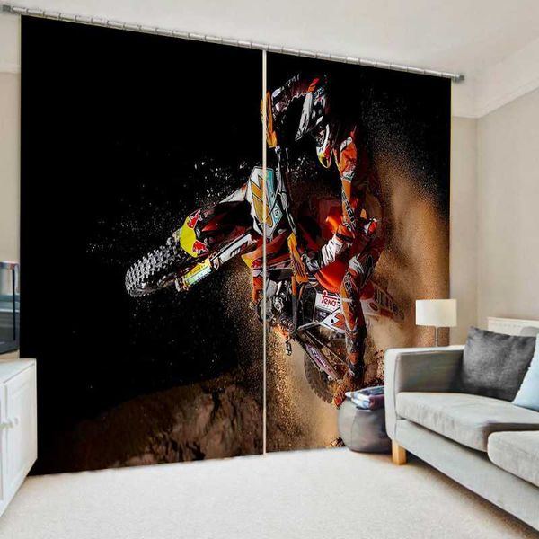 

blackout 3d window curtain for living room racing car printing boy and girls drapes &