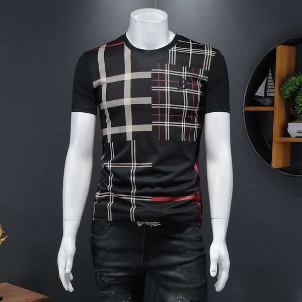 

fashion t shirts 2021 summer men's round neck mercerized cotton short sleeve printing oversize half, White;black