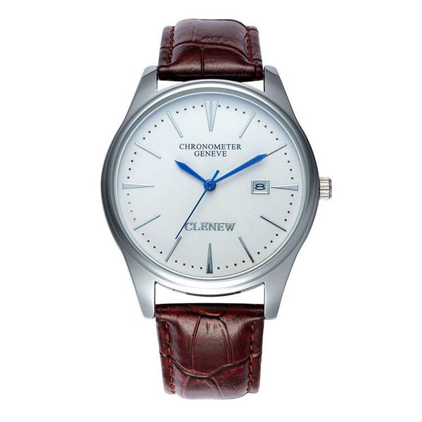 

wristwatches classic business men's watches fashion simple magic blue waterproof single calendar quartz, Slivery;brown