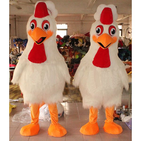 

mascot doll costume halloween rooster chicken mascot costume suits dress party game white rooster carnival mascot costume clothing ma, Red;yellow