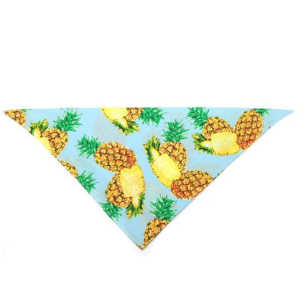 

dog apparel pet decorative accessory cotton collar bandanas puppy cats scarfs bibs bright pineapple pattern