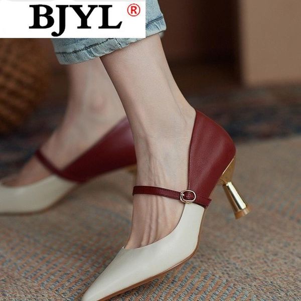 

spring pointed high heels fashion retro buckle comfortable women shoes party dress for woman, Black