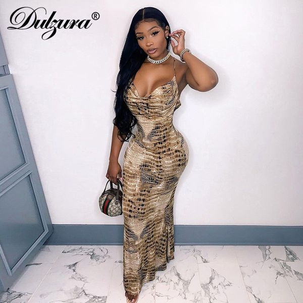 

snake print women strap midi dress baless cross bodycon party elegant 2021 autumn winter club festival, Black;white