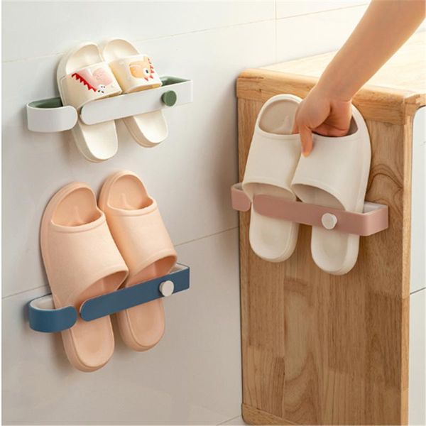 

clothing & wardrobe storage shoe rack wall-mounted punch-hanger bathroom towel home door slippers holder multifunctional organizer