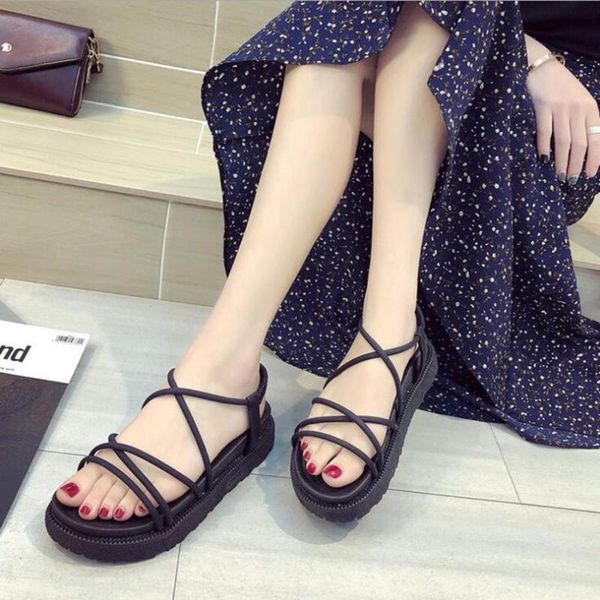 

dress shoes 2021 mhyons gladiator beach flat casual sandals fashion summer women comfortable female ladies, Black