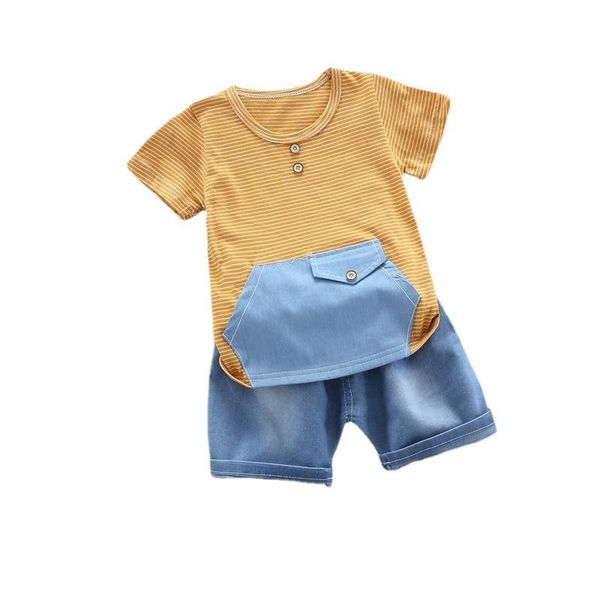 

baby boys summer fashion clothes toddler girls stripe t-shirt +short pants casual outfits kids clothing sets, White