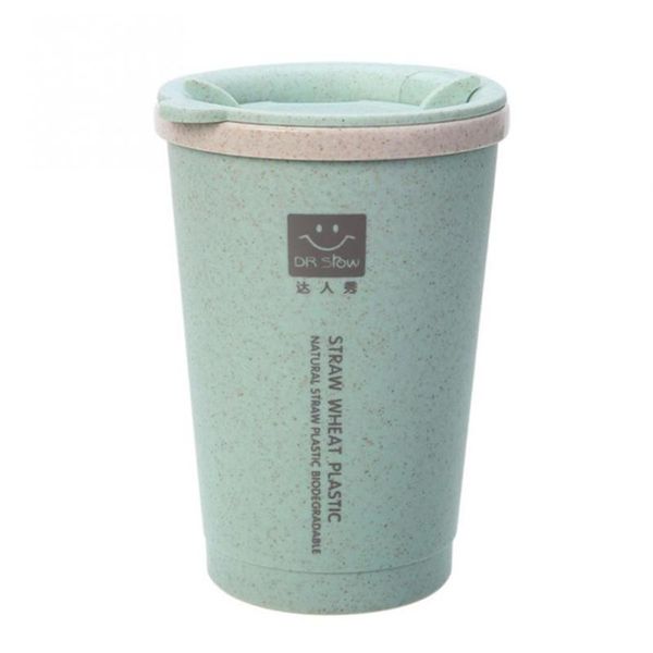 

double-wall insulation wheat fiber straw coffee cup travel mug leakproof thermosmug for gifts vacuum flask water bottle mugs