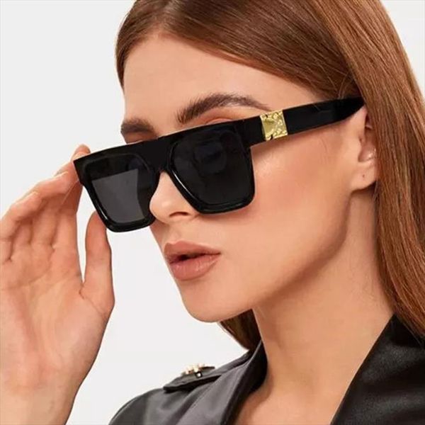 

black brand big shades for women vintage square flat sun glasses female oversize eyewear fashion uv400 oculos, White;black