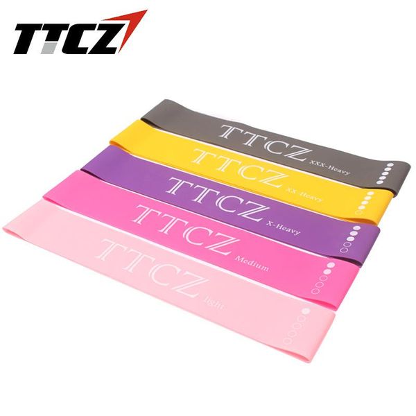 

5pcs /setcz resistance band loop 5 level natural latex pilates yoga gym fitness exercise strength training carry bag bands