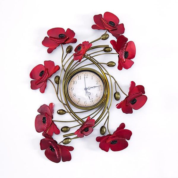 

wall clocks metal digital clock watch flower decorations living room office kitchen
