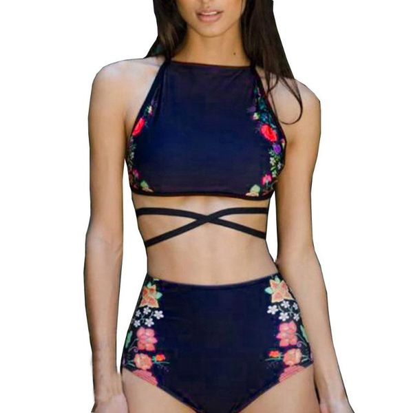 

women's swimwear bikinis women two-piece suits bathing suit womens bikini set swimsuit 2021 push up print bra, White;black