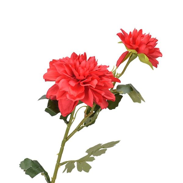 

decorative flowers & wreaths two flower heads dahlia artificial fake plant pots party decor wedding fall office green plants