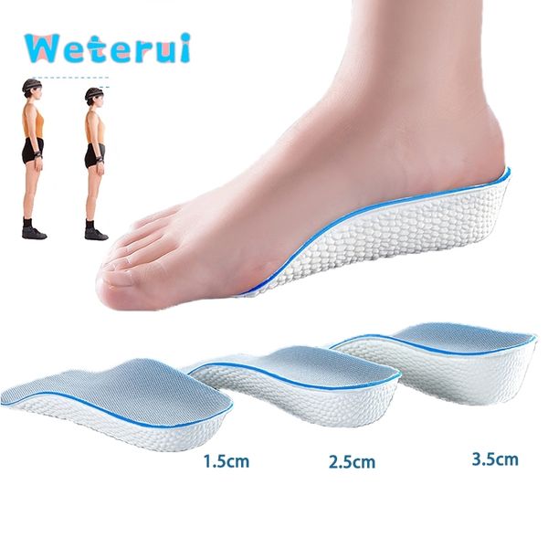 

invisible half height increase insole foam arch support for flat foot elevator heel lift inserts pad 1.5 2.5 3.5 cm 211120, White;pink