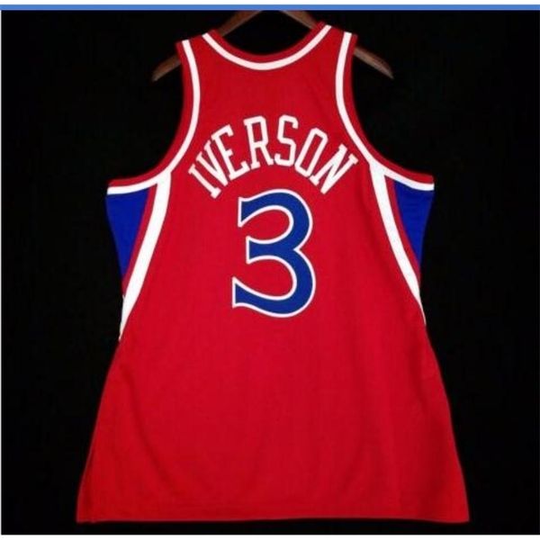

custom men youth women vintage allen iverson mitchell & ness 96 97 college basketball jersey size s-6xl or custom any name or number jersey, Black