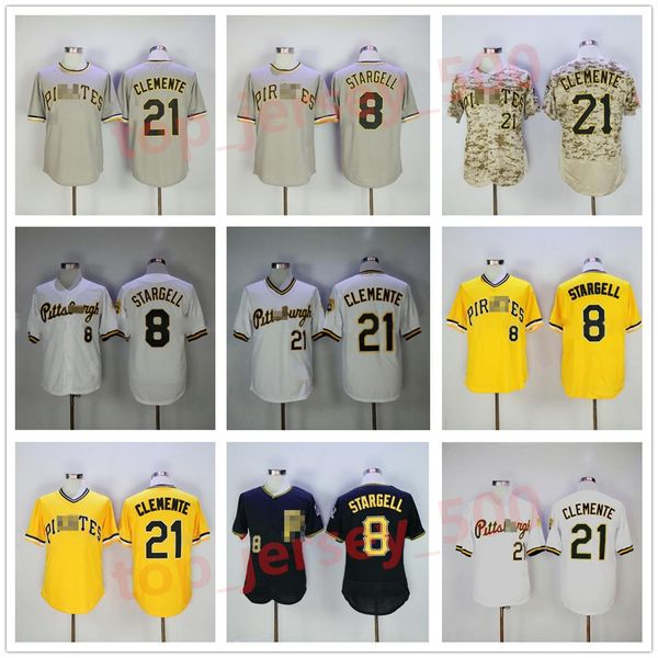 

men women youth vintage baseball retror 8 willie stargell jersey 9 bill mazeroski 21 roberto clemente cooperstown flexbase cool base pullove, Blue;black