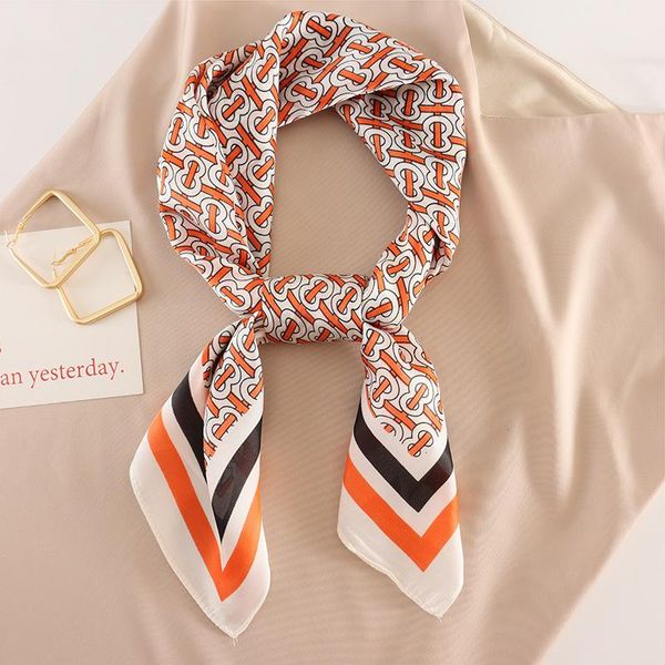 

art style small square scarf fashion sunmmer vacation silk scarves sunscreen bandana hijab lady shawl wrap 70x70cm, Blue;gray