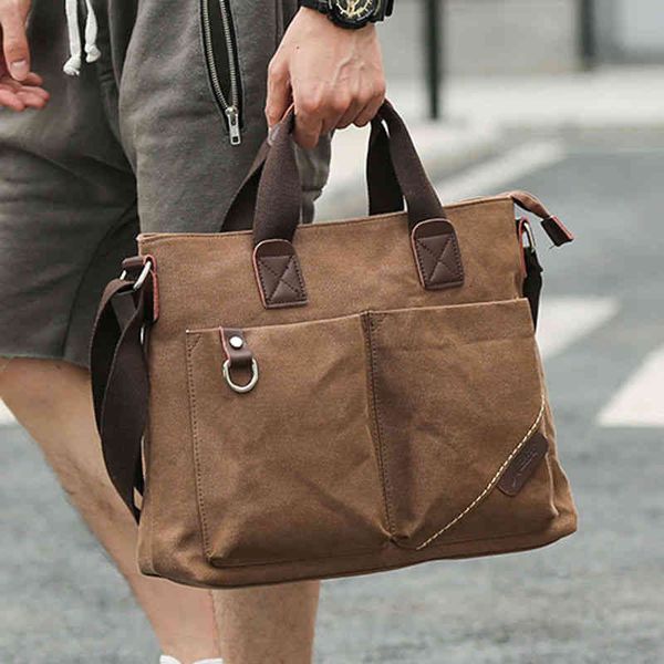 

bag men's canvas handbag small briefcase business casual shoulder backpack