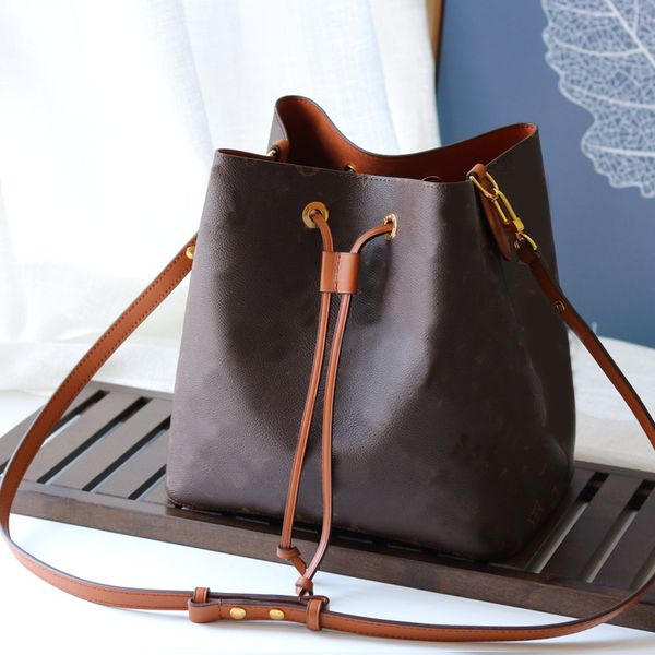 

trendy bucket bag crossbody bags shoulder back handbags soft monogram canvas fabric colorful calfskin package plain string totes casual perf