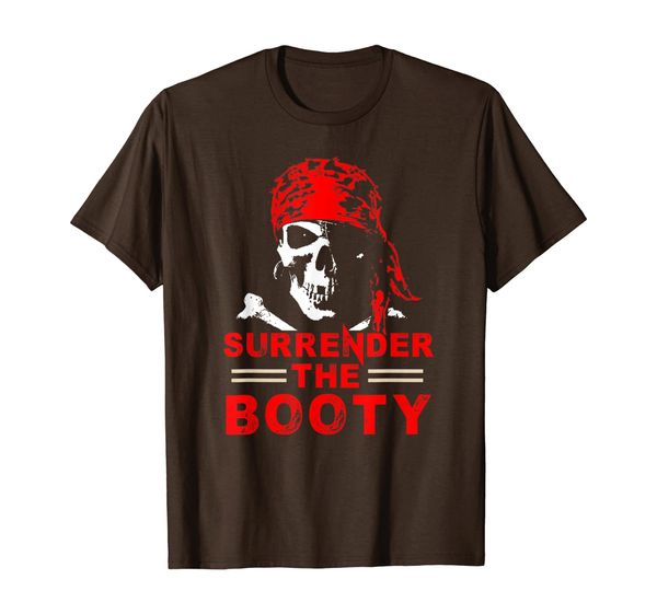 

surrender the booty funny pirate t-shirt humor tee, White;black
