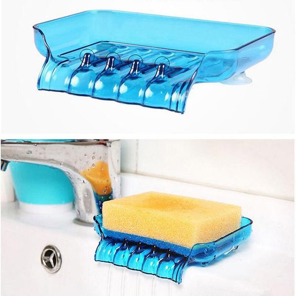 

soap dishes 1pc waterfall holder non slip box toilet shower tray draining rack bathroom gadgets home kitchen sink sponge