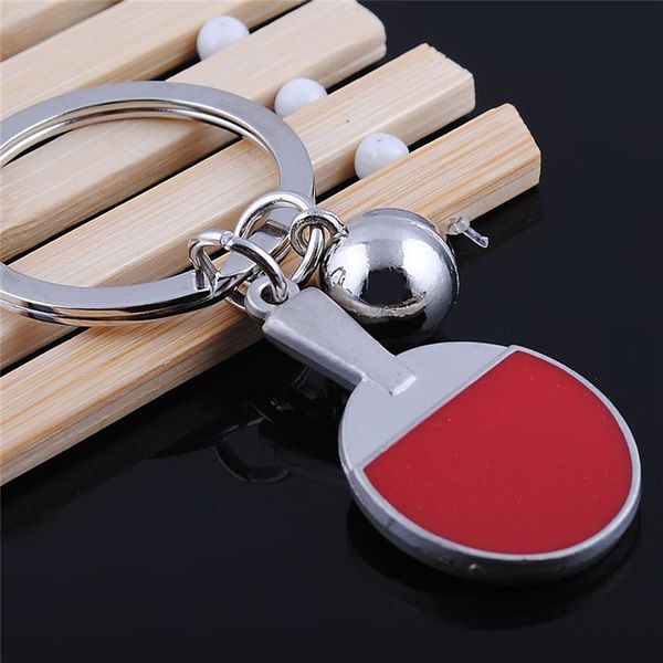 

10pieces/lot 2021 new sport ping-pong table tennis ball badminton bowling ball keychain key chain keyring key ring souvenir gift cs, Silver