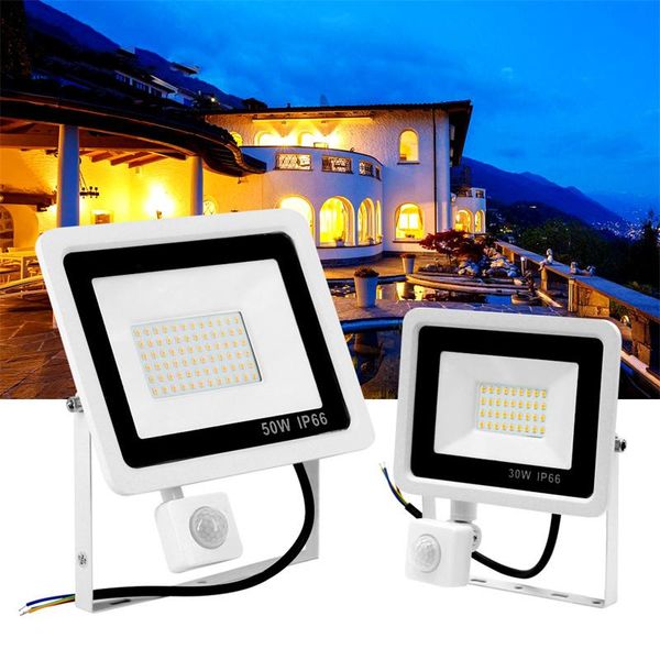 

lawn lamps 1pc 10w led flood light with motion sensor waterproof 220v projector lamp outdoor spotlight for garden street