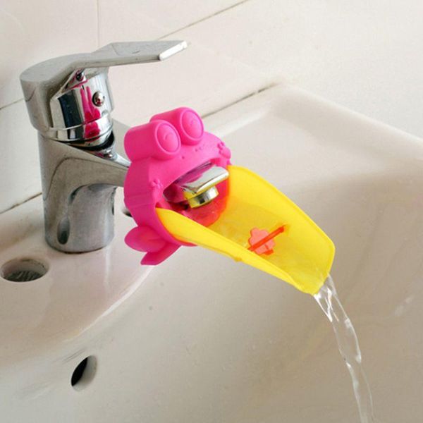 

kitchen faucets pink cute bathroom faucet extension extender for kids baby hands wash cartoon frog design accessories