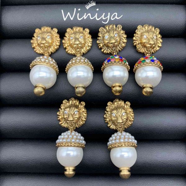 

design jewelry earrings 2021 fashion style pearl color diamond earrings, Golden