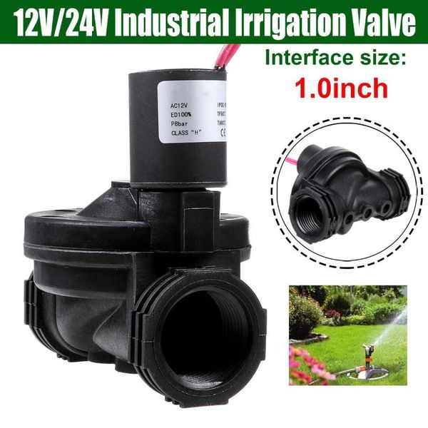 

1" industrial irrigation valve 12v/24v ac solenoid valves agriculture plumbing garden controller for yard water timer watering equipmen