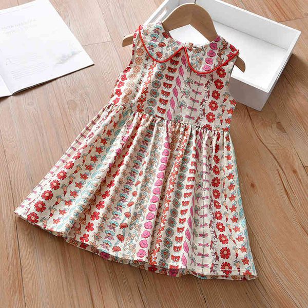 

girl's dresses summer for girls floral sleeveless sundress party kid clothes girl children qiyb, Red;yellow