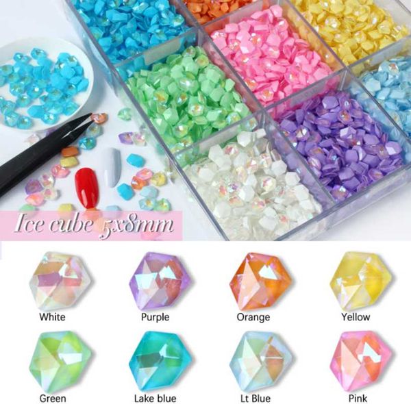 

nail art decorations 300pcs/pack 2021 pattern mocha ice block pointed bottom drill sticking decoration, Silver;gold