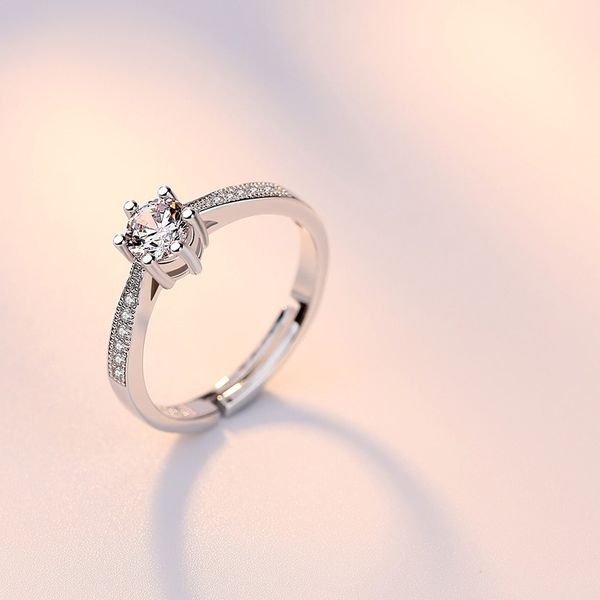 Atualizar anel de diamante Solitaire Open Open Ajuste Engagement Rings for Women Fashion Jewelry Will e Sandy