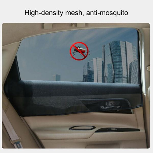 

car sunshade black curtain front+rear magnetic mesh fabric shield side window visor